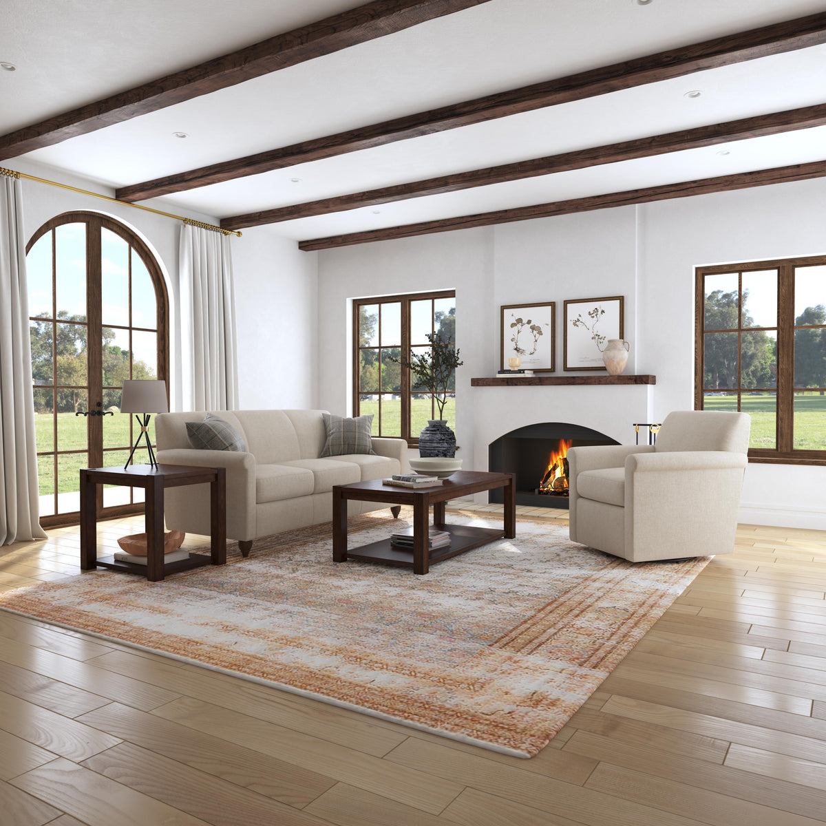 Stella Fabric Swivel Chair | Flexsteel