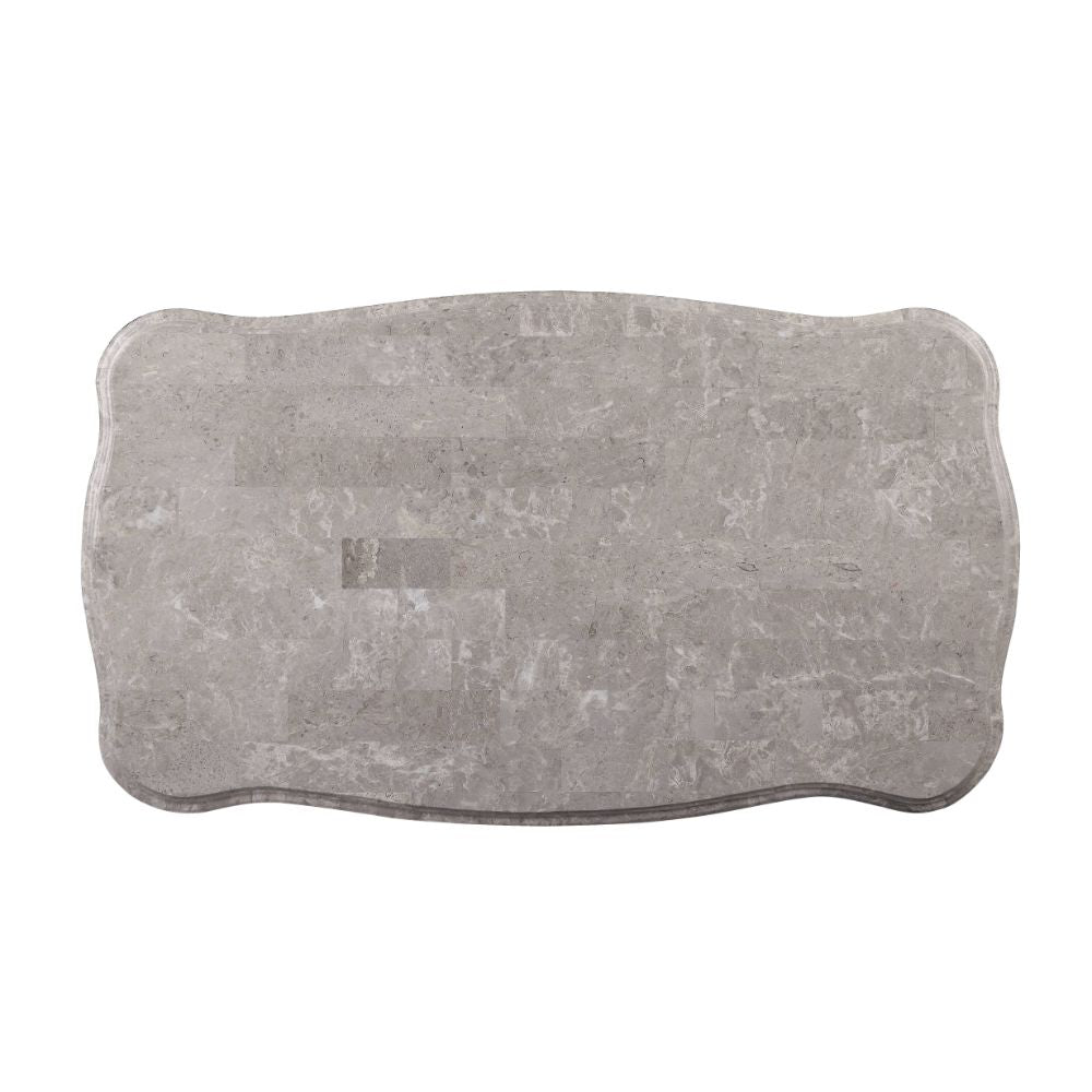 Ariadne Coffee Table 85345 Marble Top & Platinum Finish | Acme | Home Elegance USA