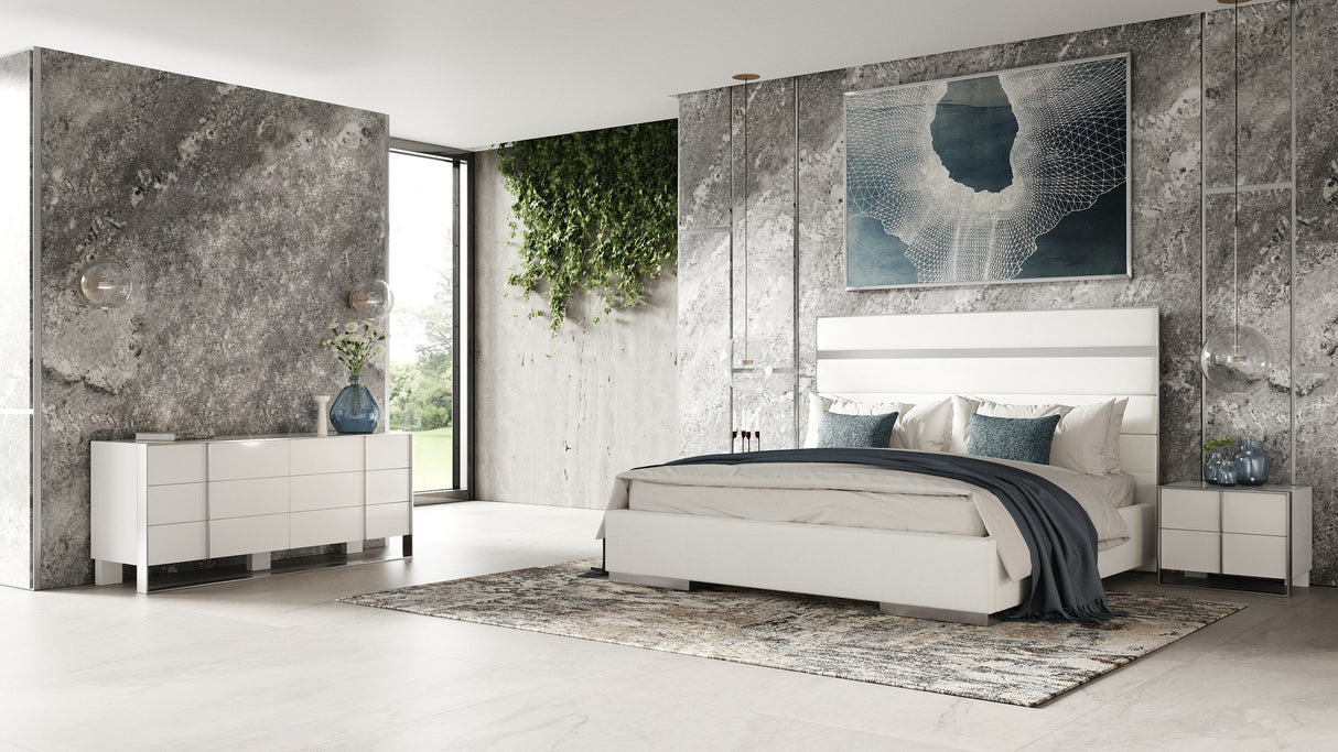 Cartier Modern White Vegan Leather Bedroom Set – VIG Furniture - Home Elegance USA