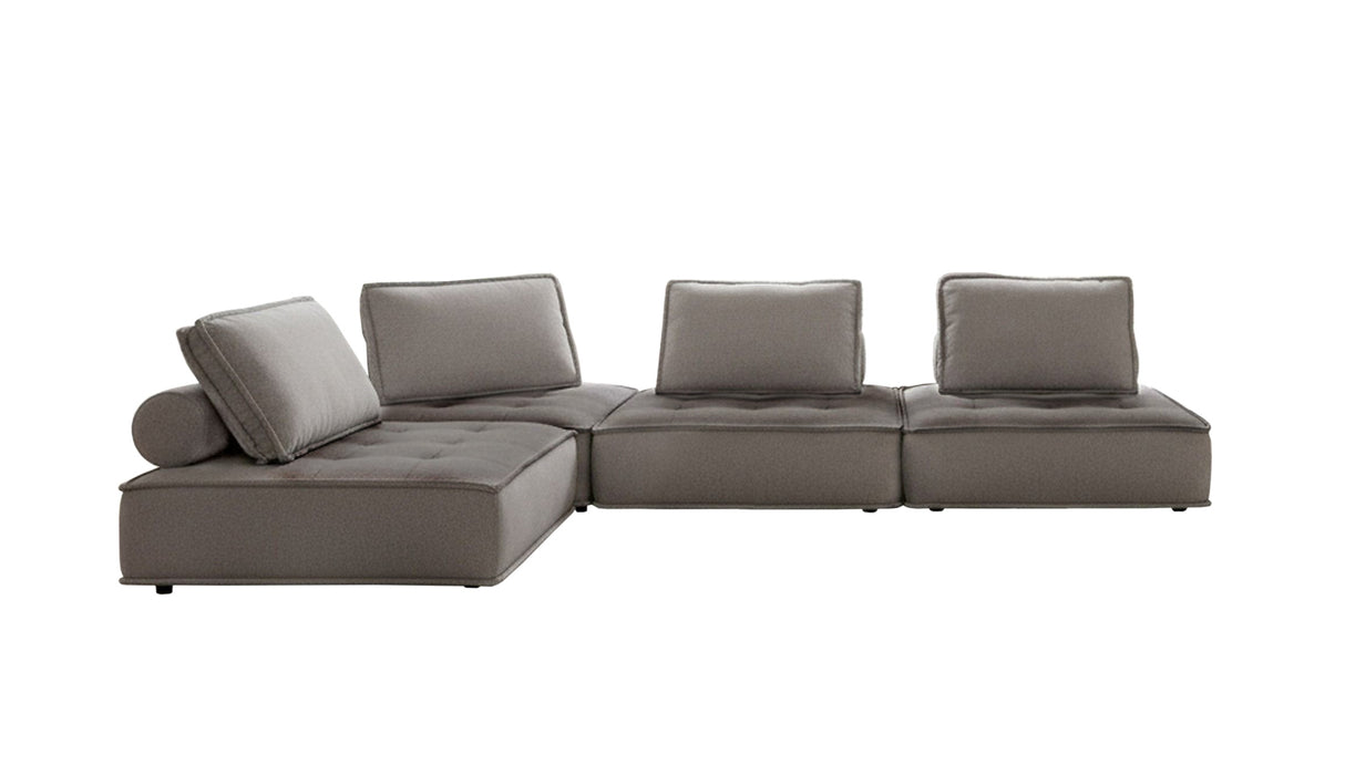 Nolden - Modern Grey Fabric Modular 4-Piece Sectional Sofa - View Image 1