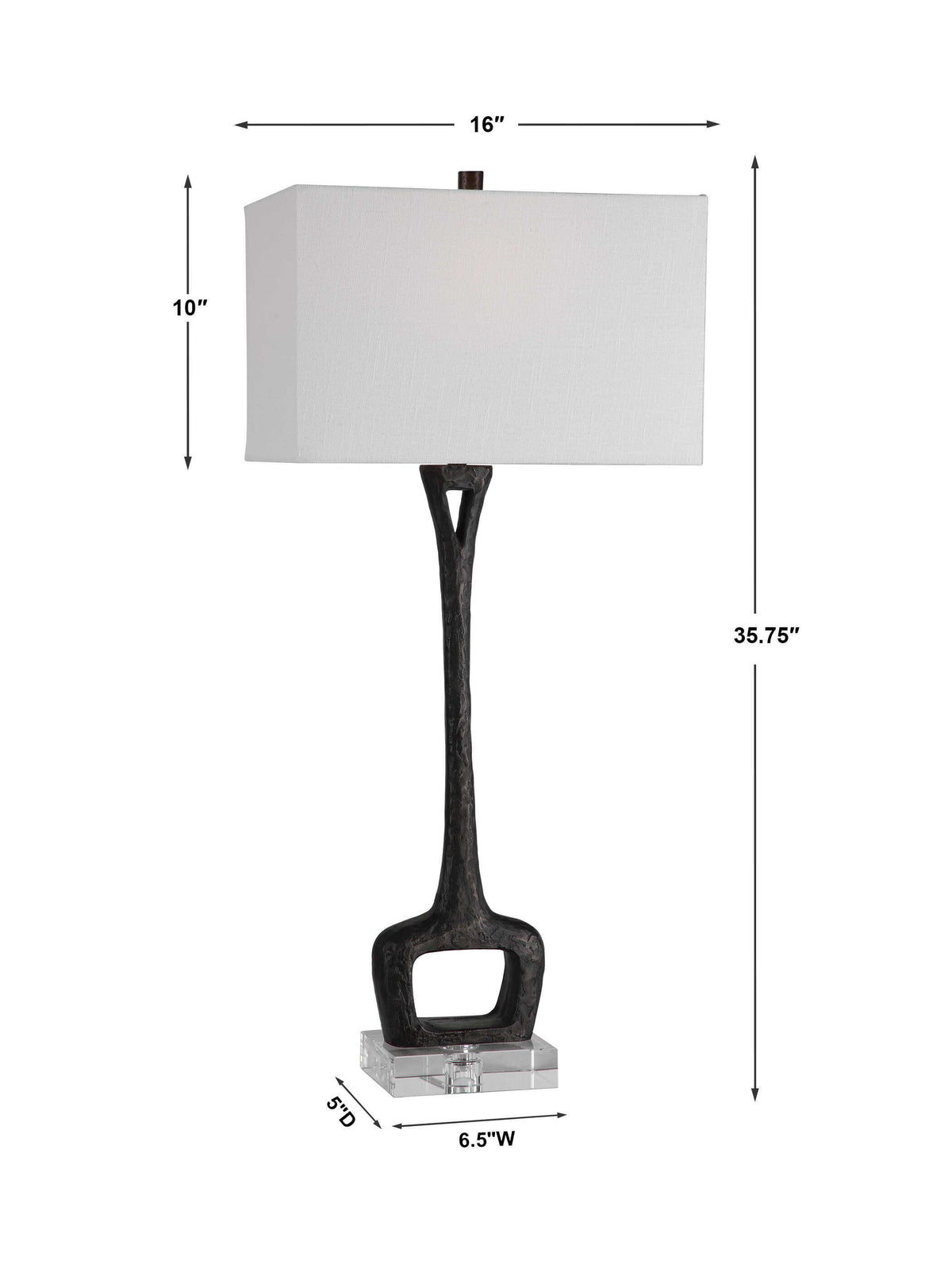 Darbie Iron Table Lamp - Black / White by Uttermost - View 8