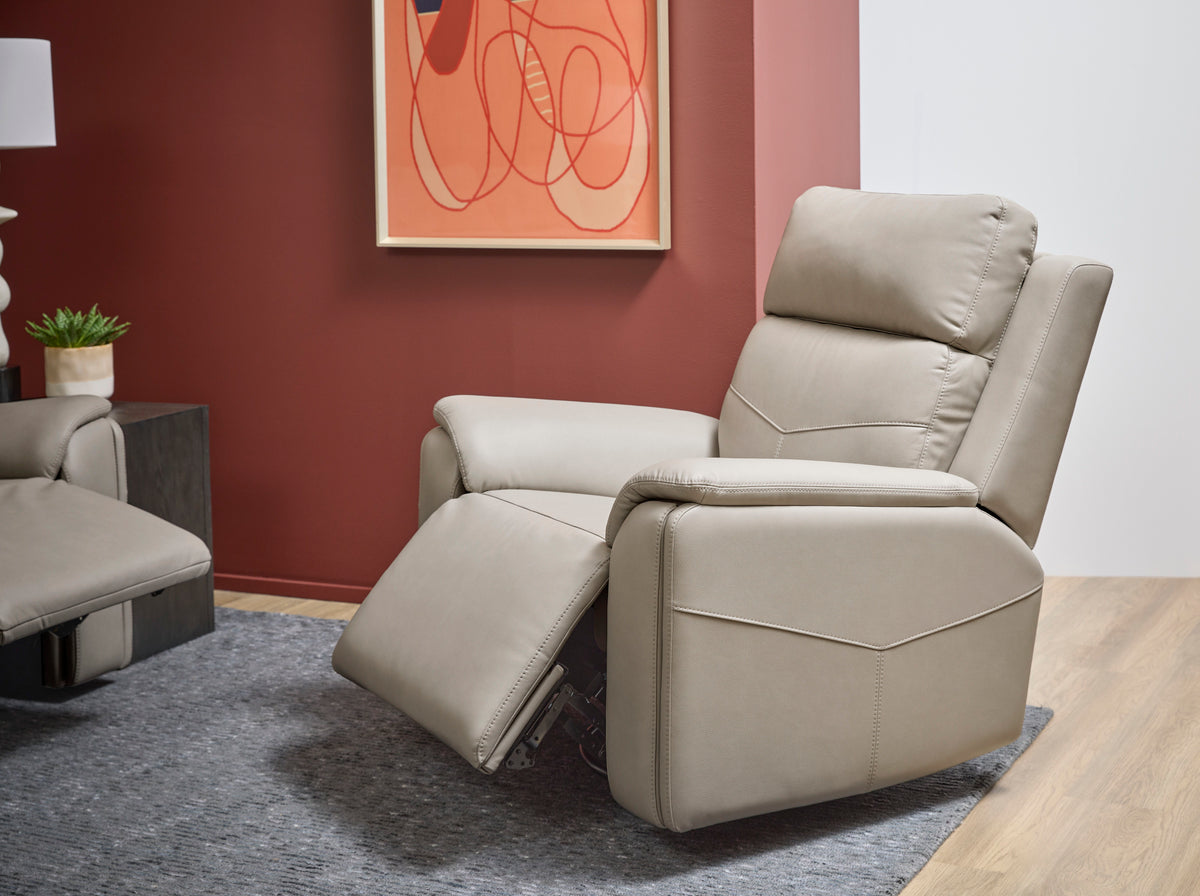 Vernon Power Swivel Gliding Recliner With Power Headrest, Lumbar, Heat & Massage - Dove Gray | Flexsteel