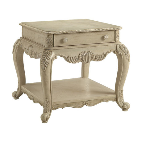 Acme - Ragenardus End Table 86022 Antique White Finish