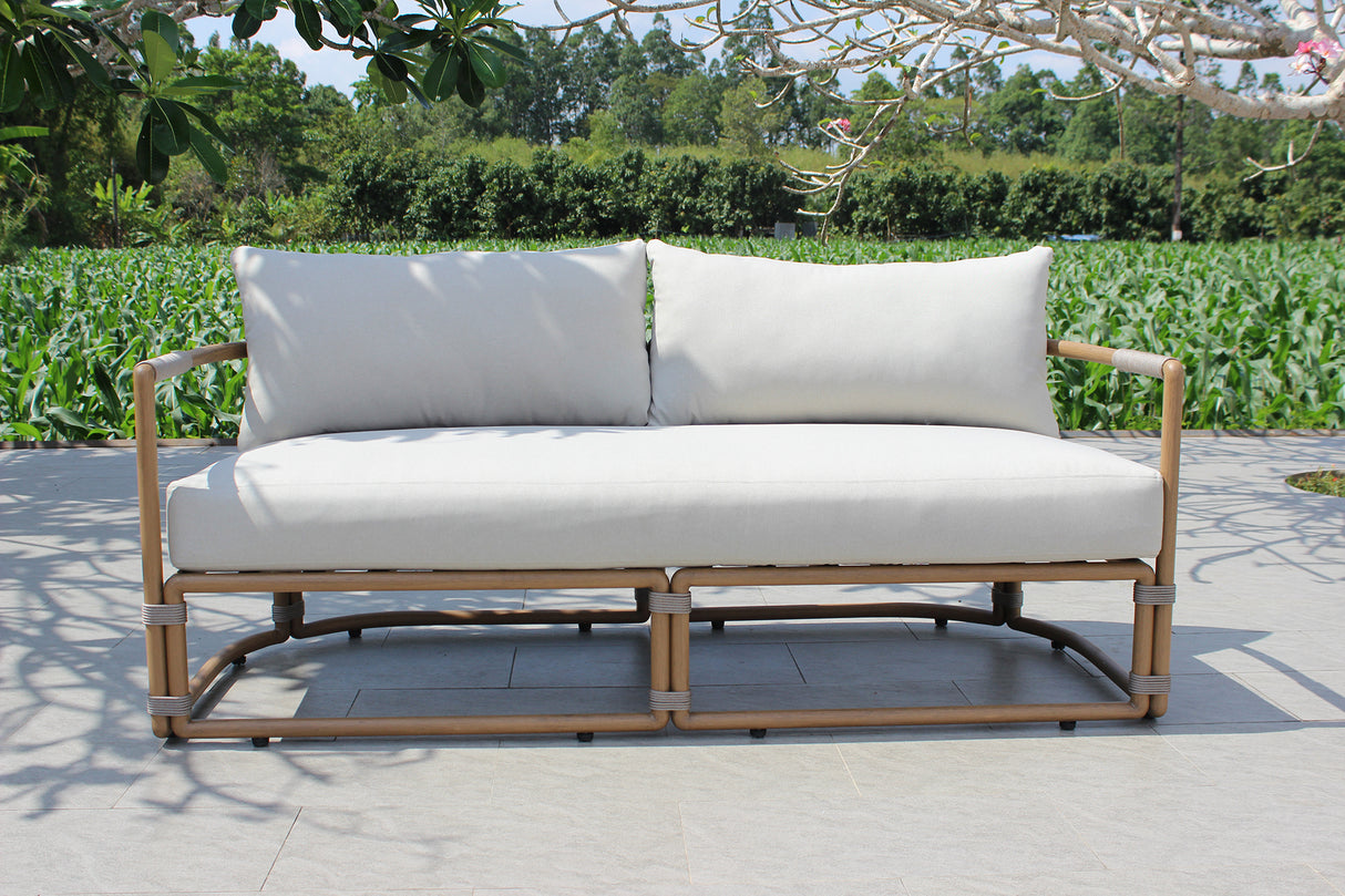 Malta - Outdoor Light Grey + Teak Sofa Set - View Image 1
