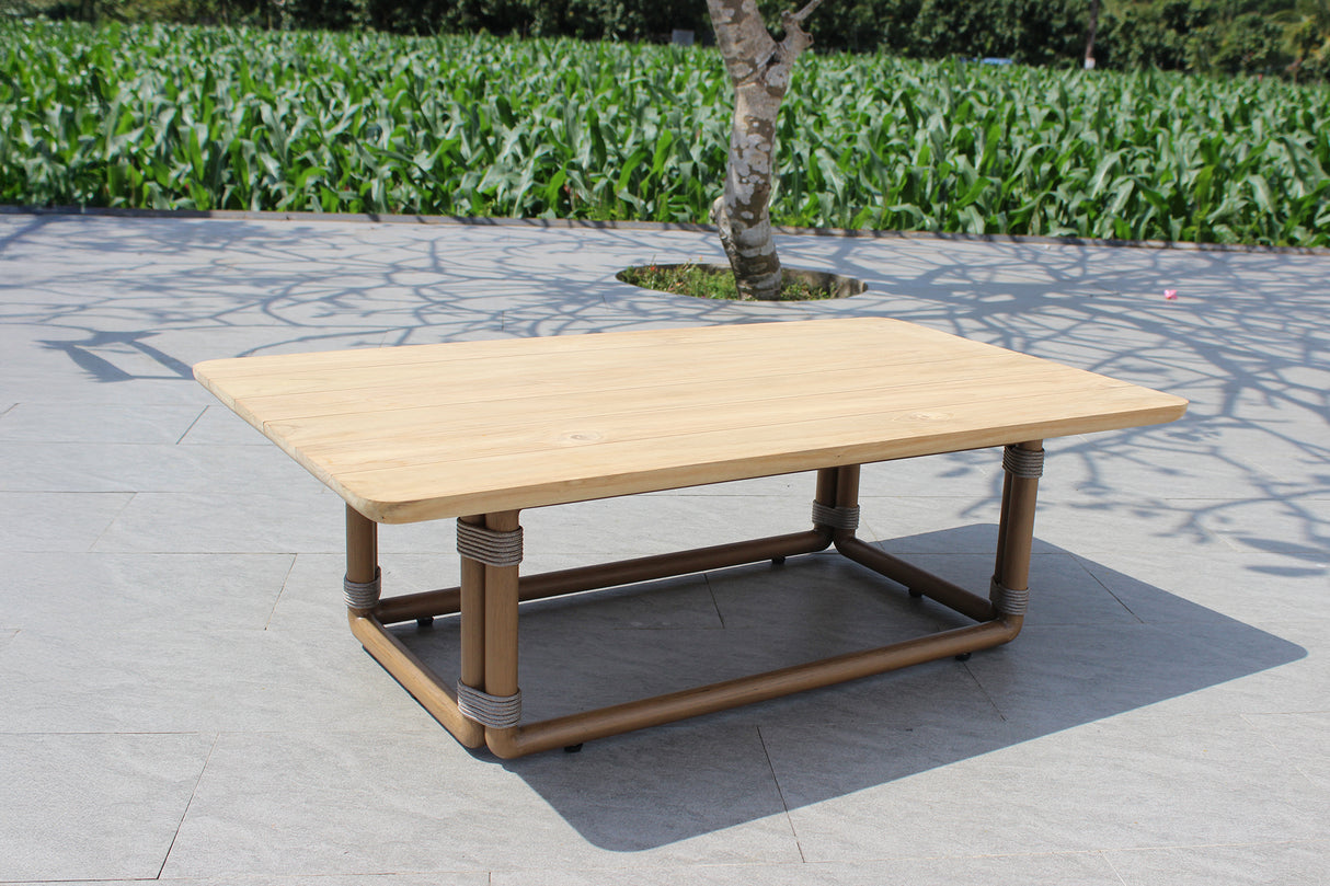 Malta - Outdoor Light Grey + Teak Sofa Set - View Image 1