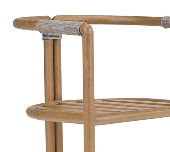 Malta - Outdoor Light Grey + Teak Dining Set - View Image 1