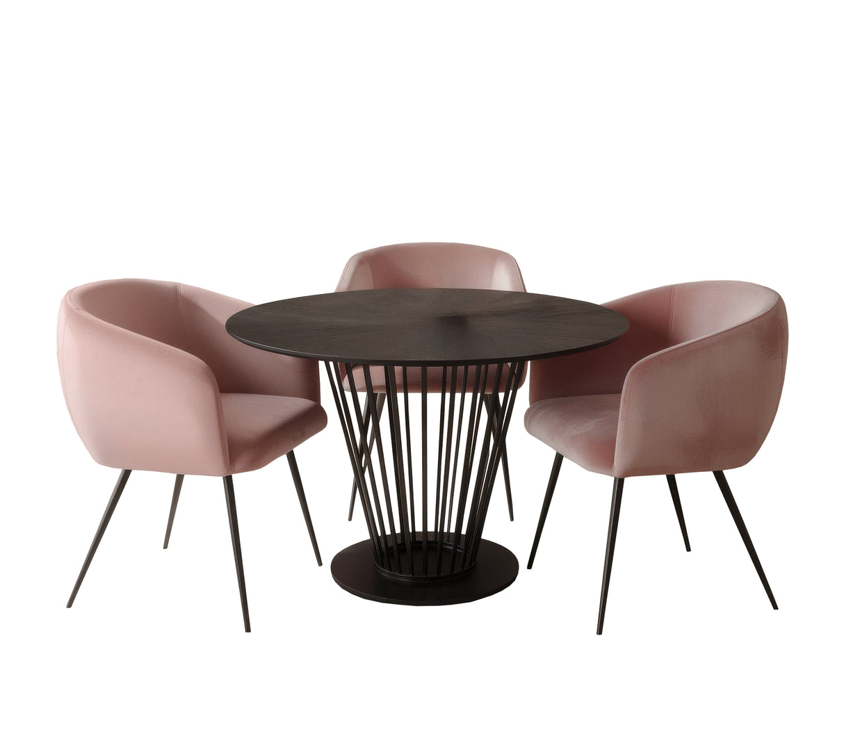 Conroy + Luzerne - Modern Black + Pink Dining Table Set - View Image 1
