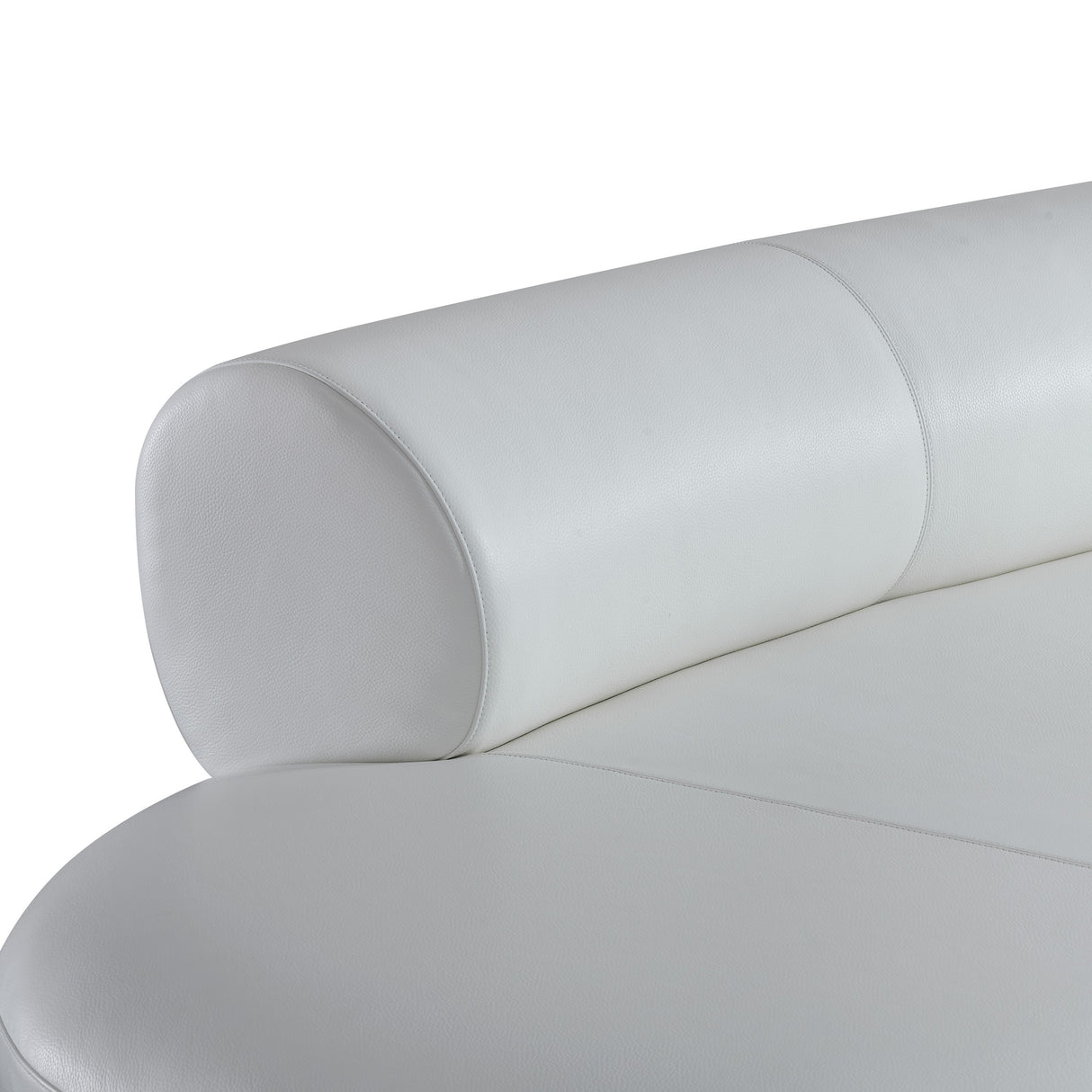 Stuart - Contemporary White Leather Left Facing Chaise Sectional Sofa - View Image 1