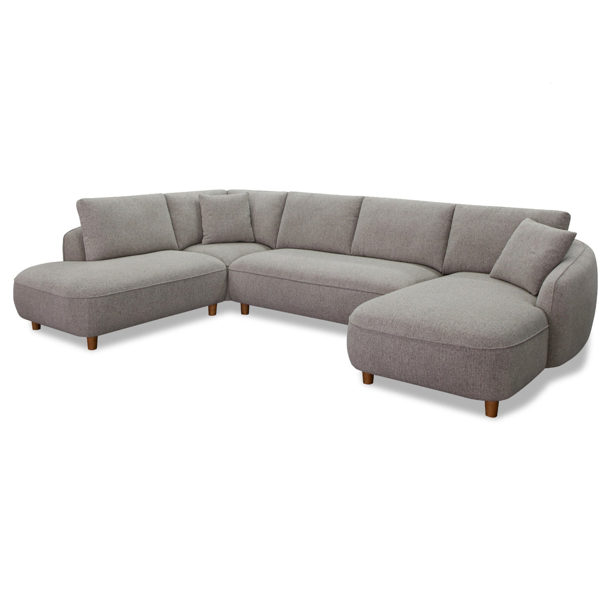 Joslin - Modern Grey Fabric U-Shaped Sectional Sofa - View Image 1
