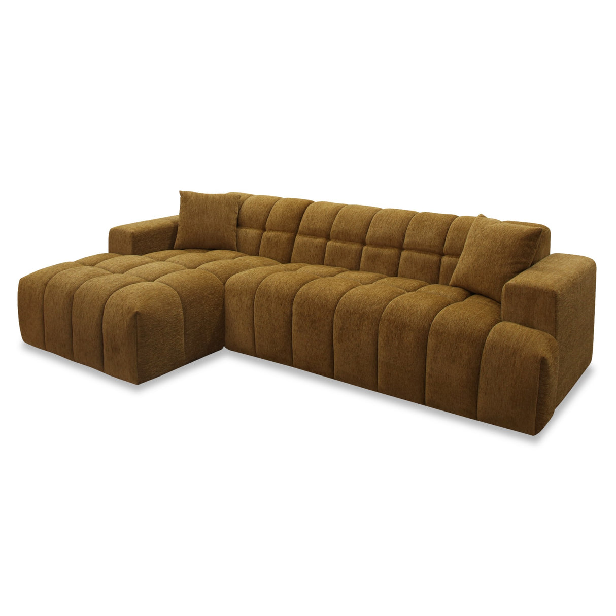 Shapiro - Modern Brown Fabric Sectional Sofa w/ Left Facing Chaise - View Image 1