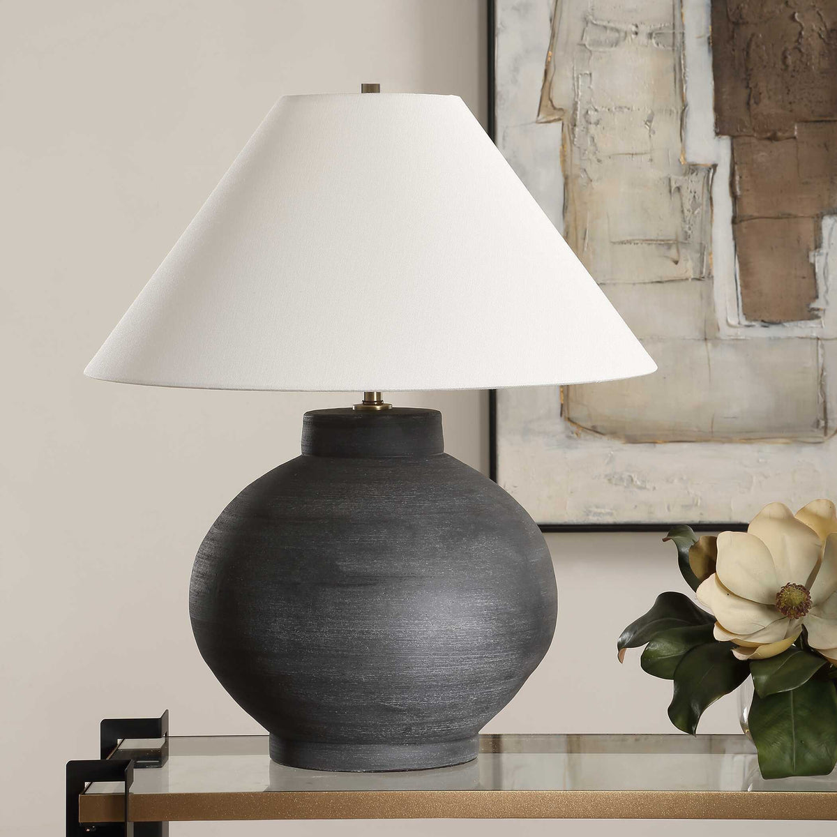 Tramore Table Lamp Rustic Charcoal - Black by Uttermost - View 3