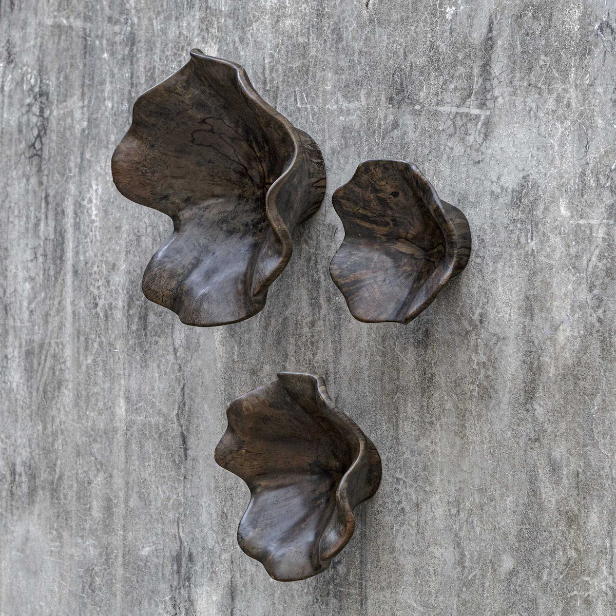 Two Wood Wall Decor (Set of 3) Mocha - Dark Brown by Uttermost - View 3