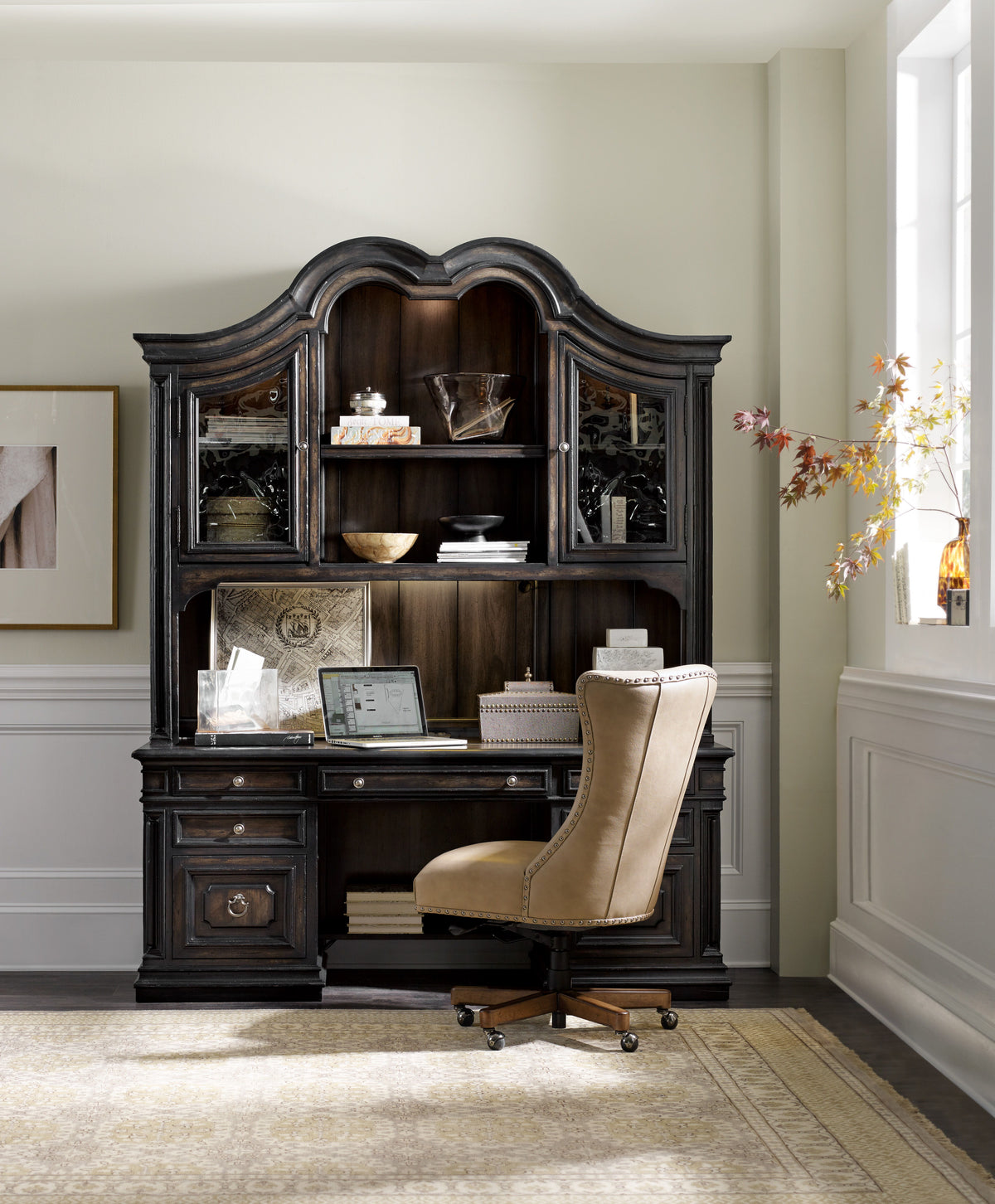 Lynn Executive Swivel Tilt Chair - Light Brown by Hooker Furniture - View 4