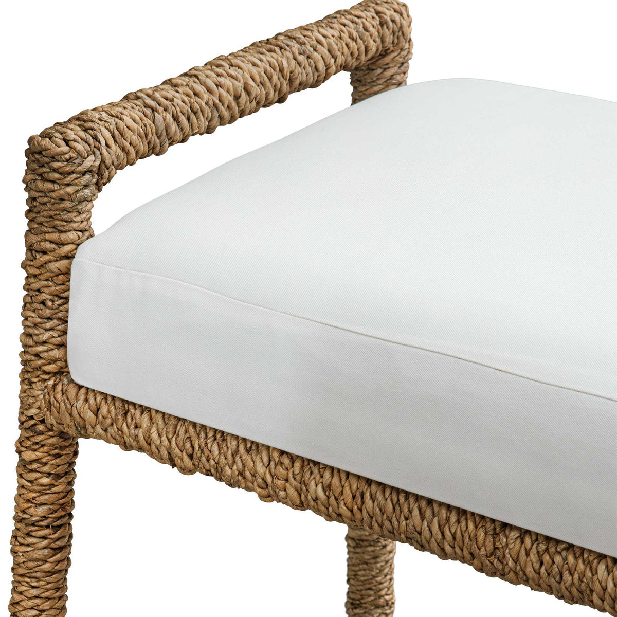 Araiza Fabric Bench Brown / White - White / Light Brown by Uttermost - View 6