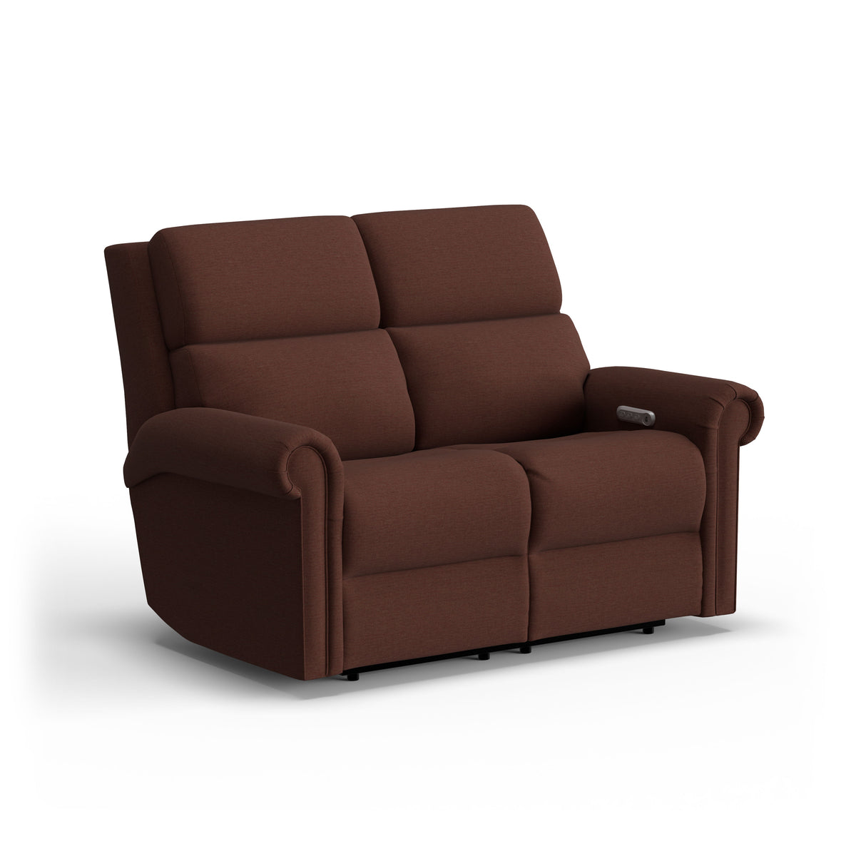 Bernard Power Reclining Loveseat With Power Headrest & Lumbar, Nailhead Trim | Flexsteel