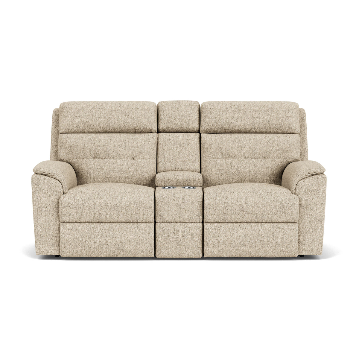 Mason Transitional Fabric Reclining Loveseat With Console | Flexsteel