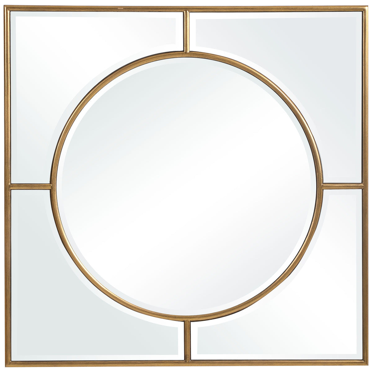 Stanford Square Mirror - Gold by Uttermost - View 1
