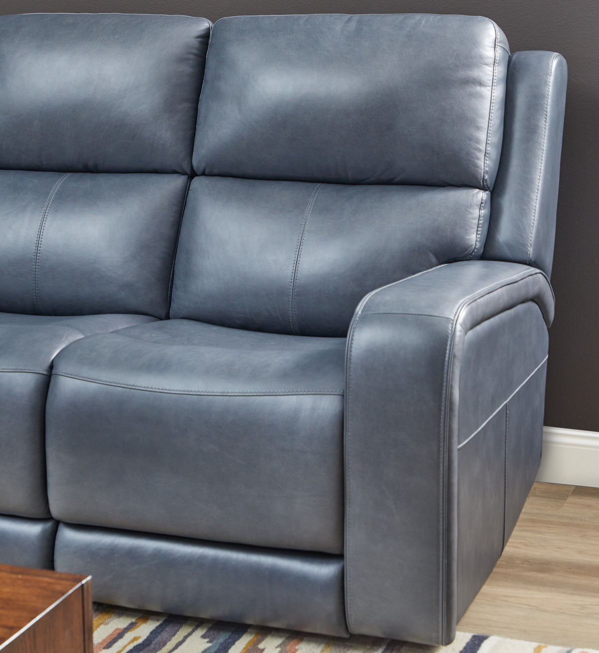 Oasis Power Reclining Sofa With Power Headrests, Lumbar, Heat & Massage - Storm | Flexsteel