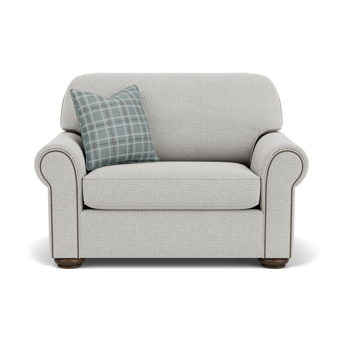 Preston Fabric Chair And a Half With Nailhead Trim | Flexsteel