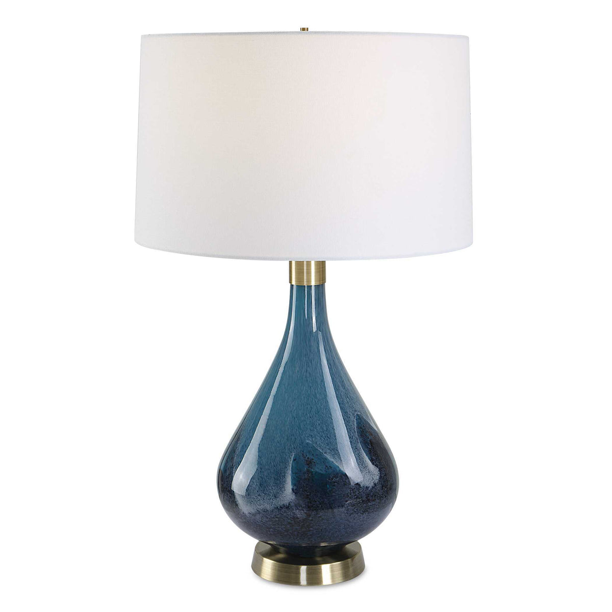 Riviera Art Glass Table Lamp - Blue / White by Uttermost - View 1