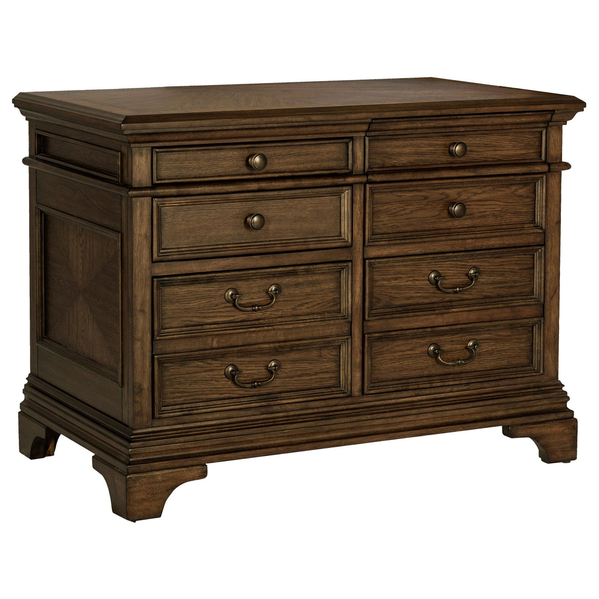File Cabinet - Hartshill 5-drawer File Cabinet Burnished Oak