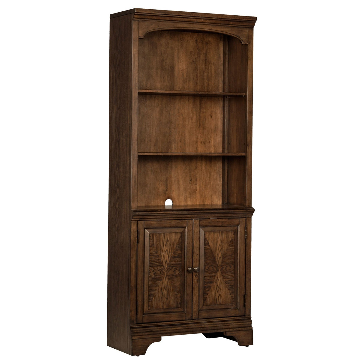 Cabinet Bookcase - Hartshill Bookcase with Cabinet Burnished Oak | Coaster | Home Elegance USA