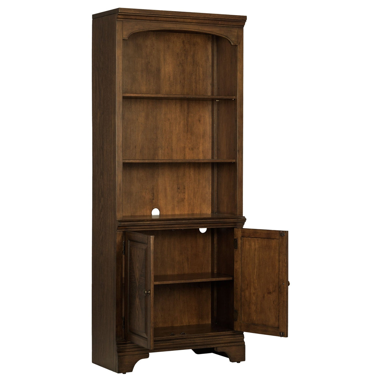 Cabinet Bookcase - Hartshill Bookcase with Cabinet Burnished Oak | Coaster | Home Elegance USA