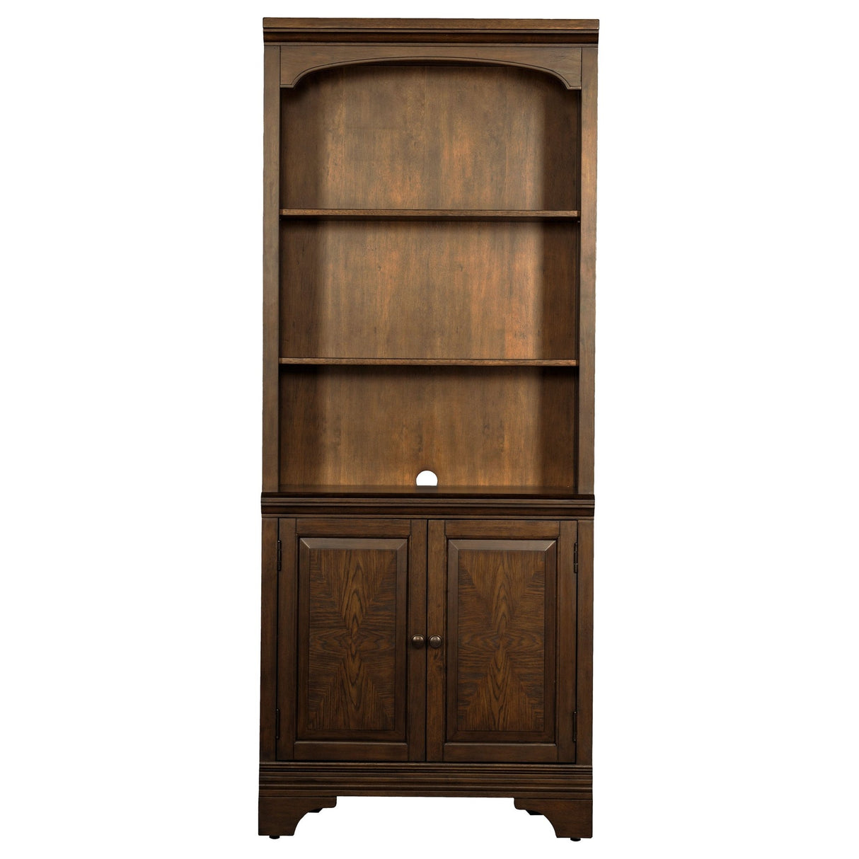 Cabinet Bookcase - Hartshill Bookcase with Cabinet Burnished Oak | Coaster | Home Elegance USA