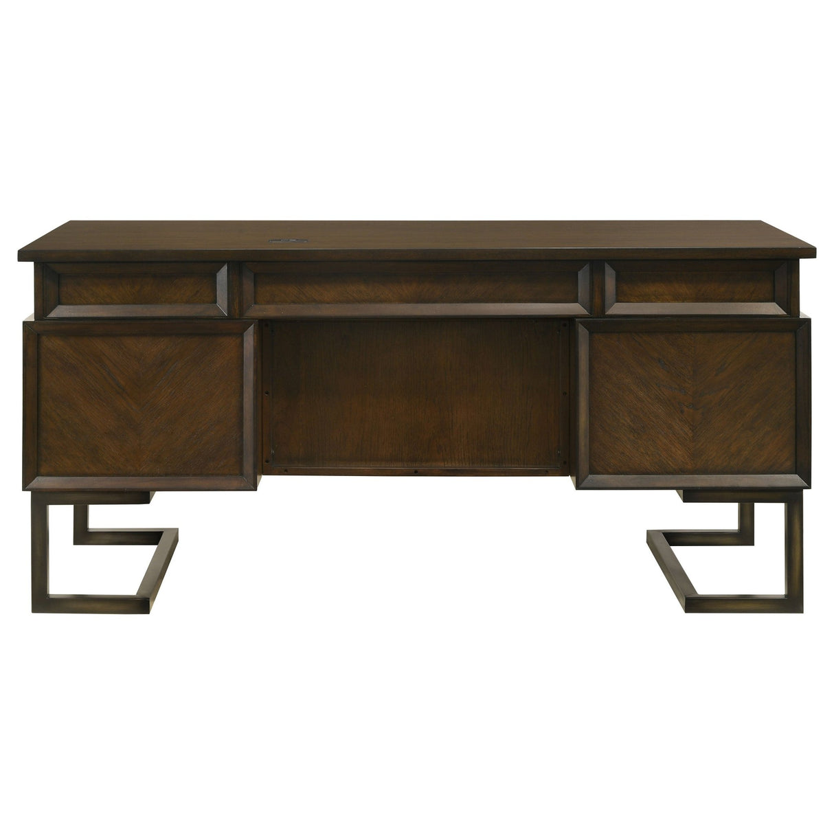 Executive Desk - Marshall 6-drawer Executive Desk Dark Walnut and Gunmetal