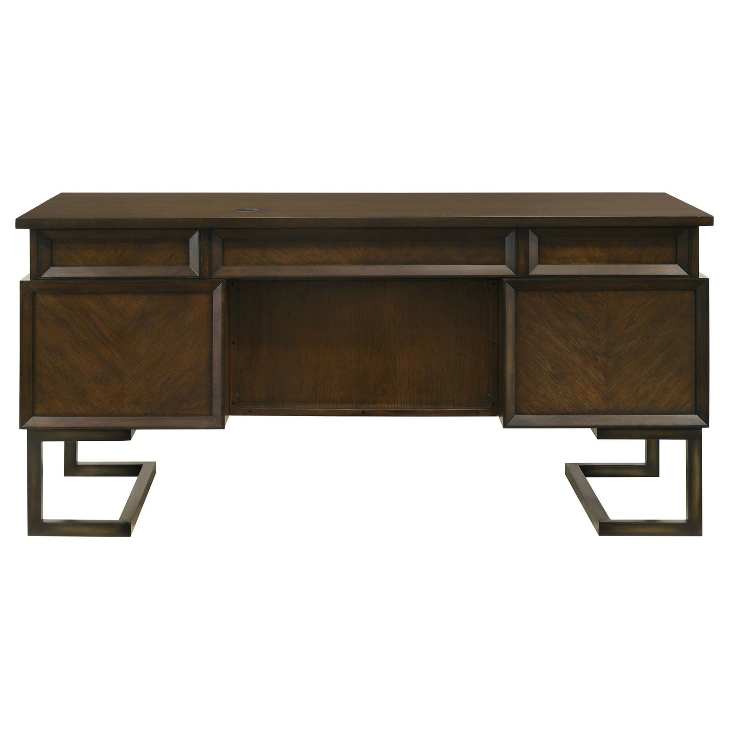Executive Desk - Marshall 6-drawer Executive Desk Dark Walnut and Gunmetal