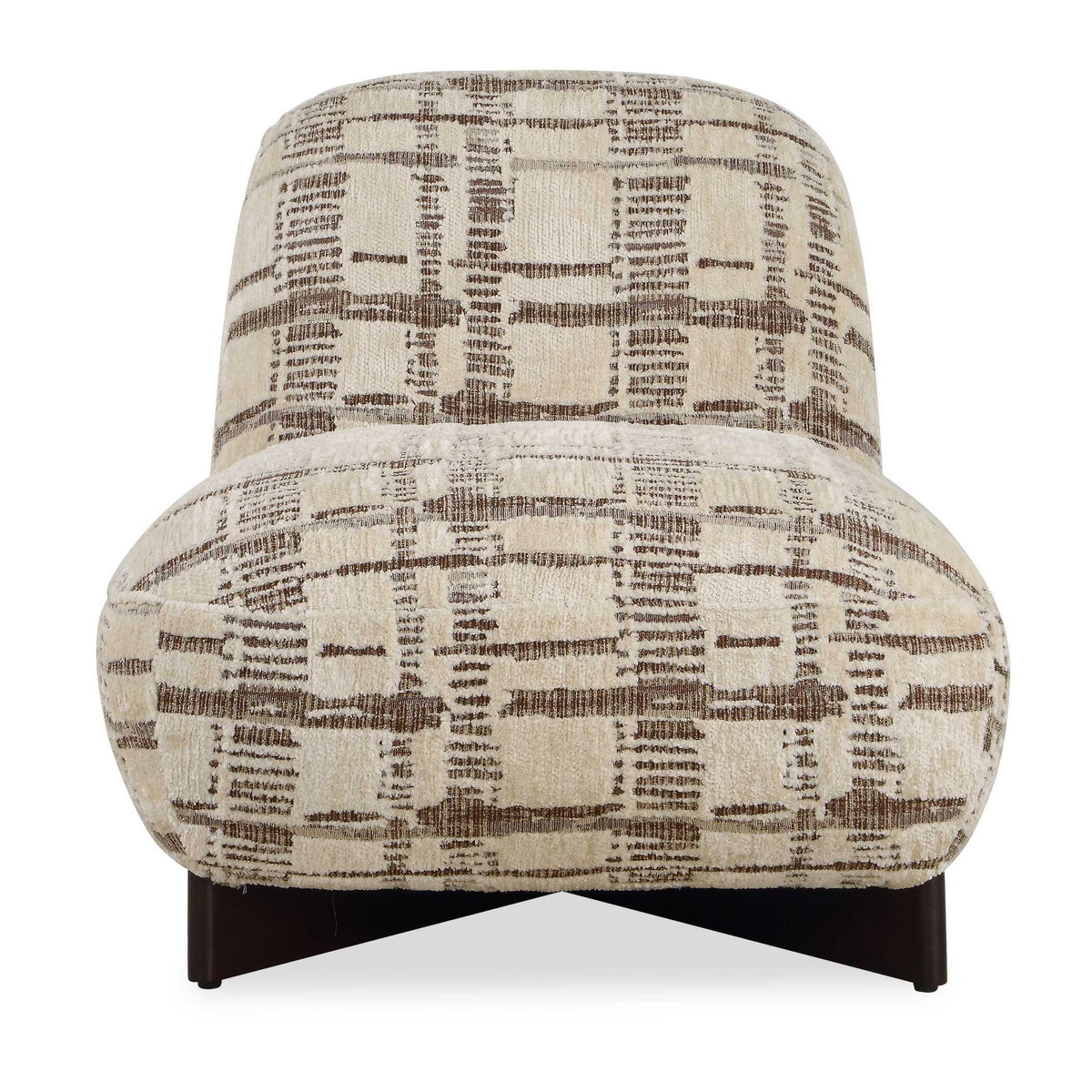 Evans Modern Armless Accent Chair Beige / Brown - Beige / Dark Brown by Uttermost - View 1
