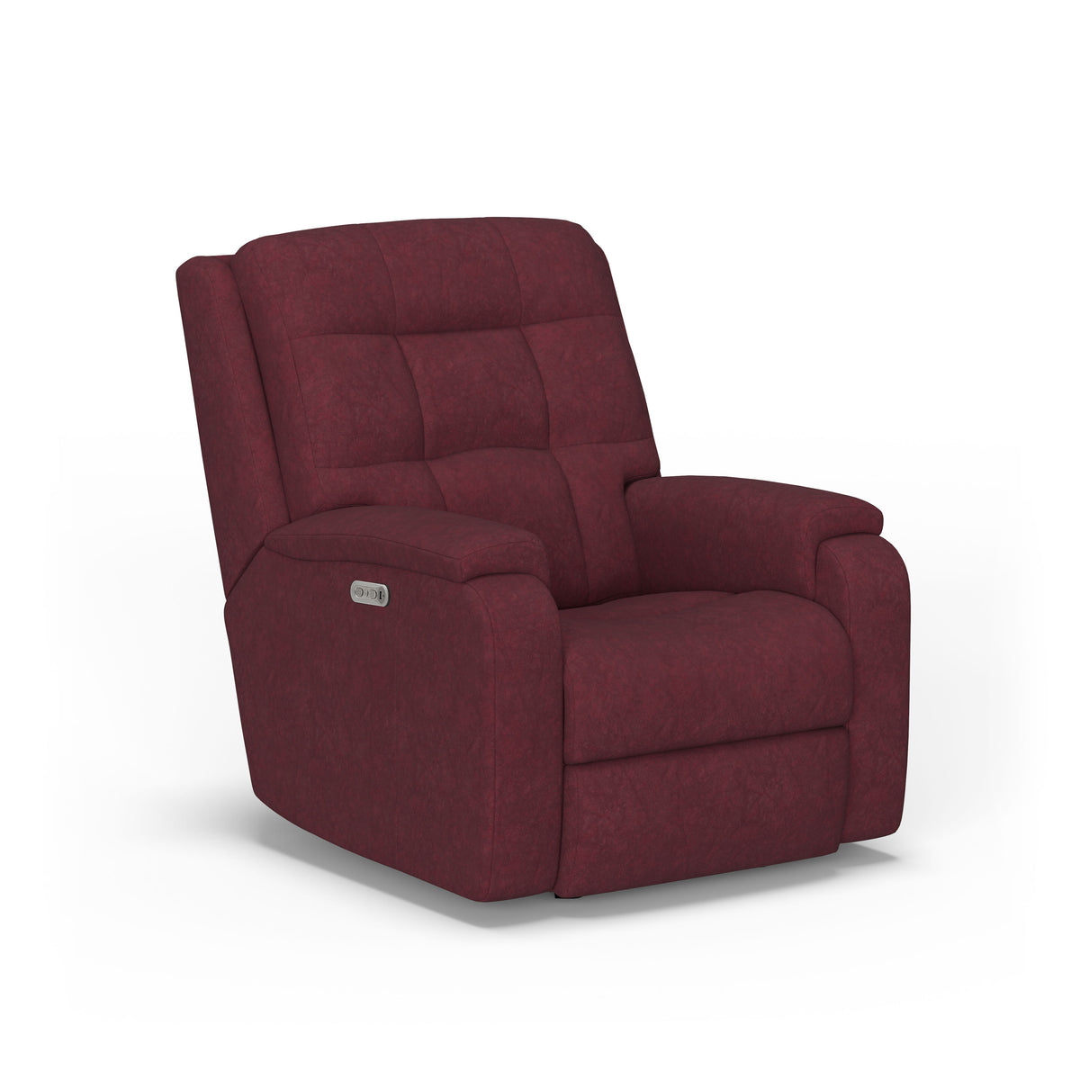 Arlo Transitional Leather Power Rocking Recliner, Power Headrest | Flexsteel