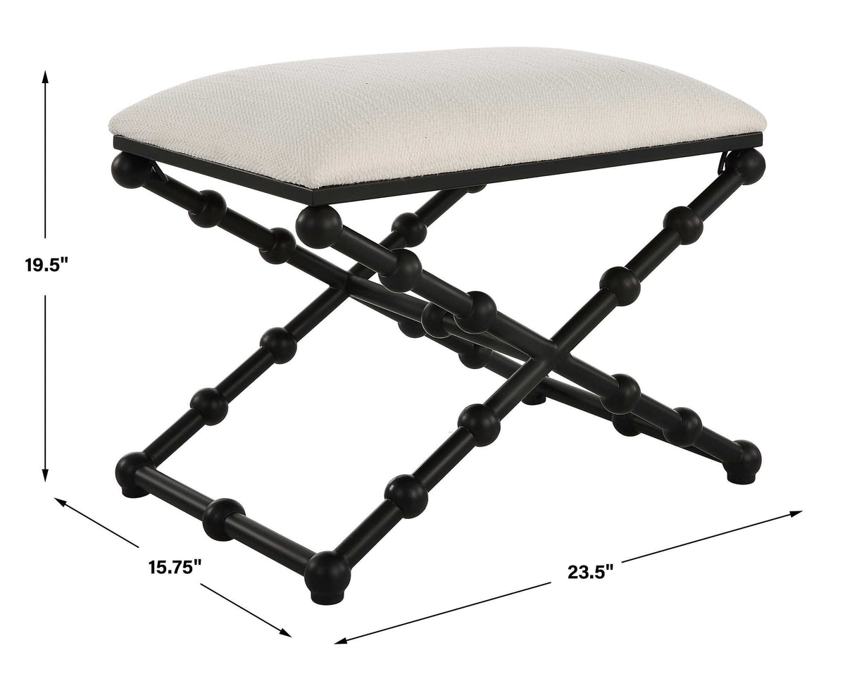 Iron Drops Small Bench - White / Black by Uttermost - View 7