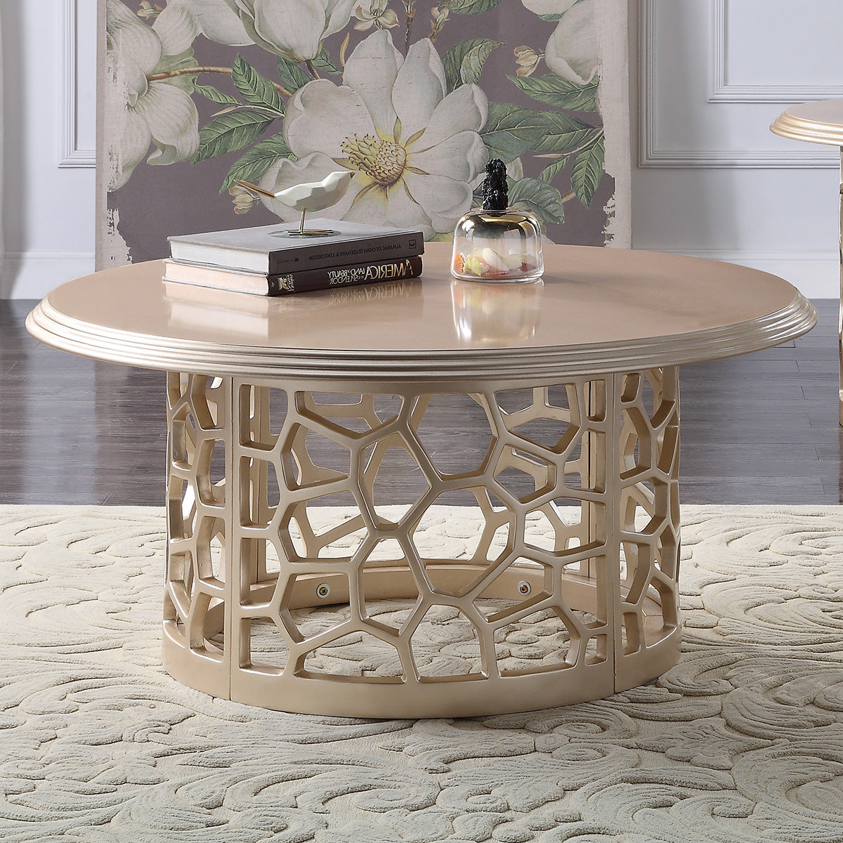HD-7006 Beige & Gold 3-Piece Living Room Set | Homey Design