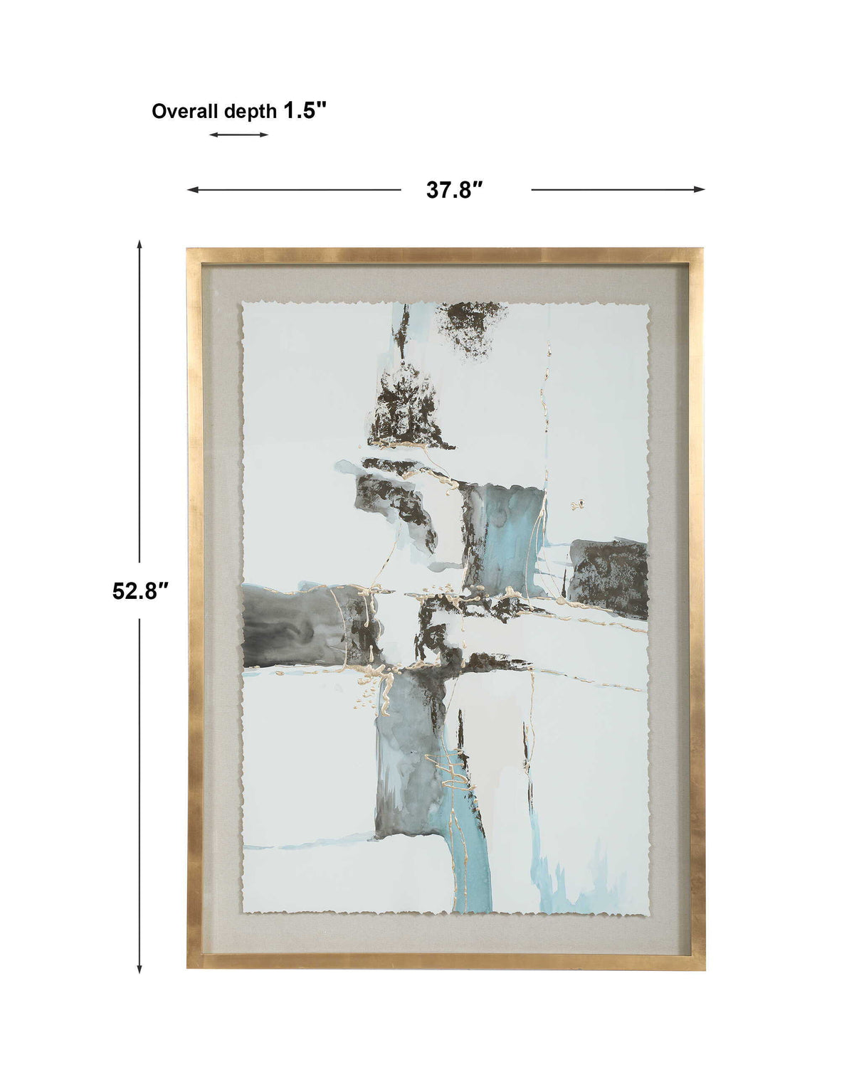 Crosswalk Abstract Art - Gold / Blue by Uttermost - View 7