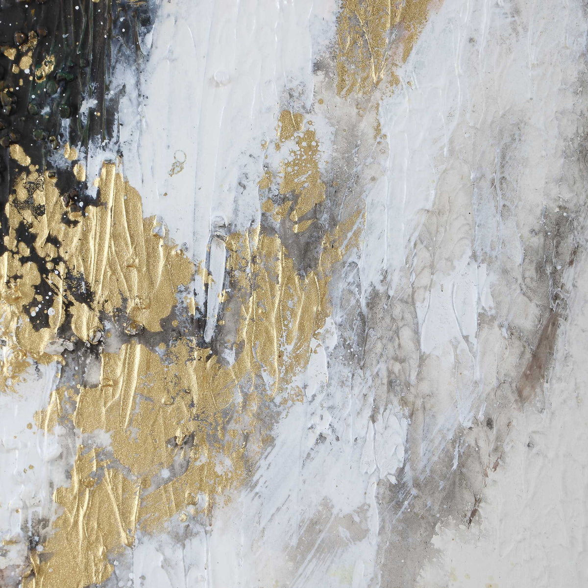 Moon Landing Hand Painted Abstract Art Black / Brown / Gold / Gray / White - Gold / White by Uttermost - View 5