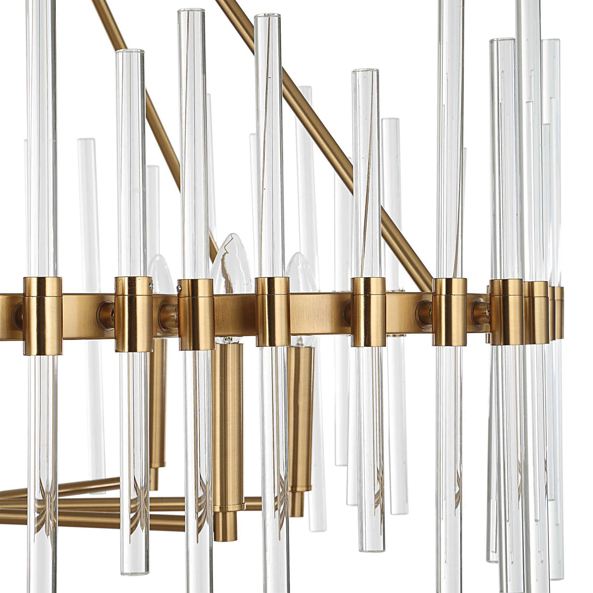 Crystal Stick 8 Light Chandelier Brass - Bronze by Uttermost - View 13