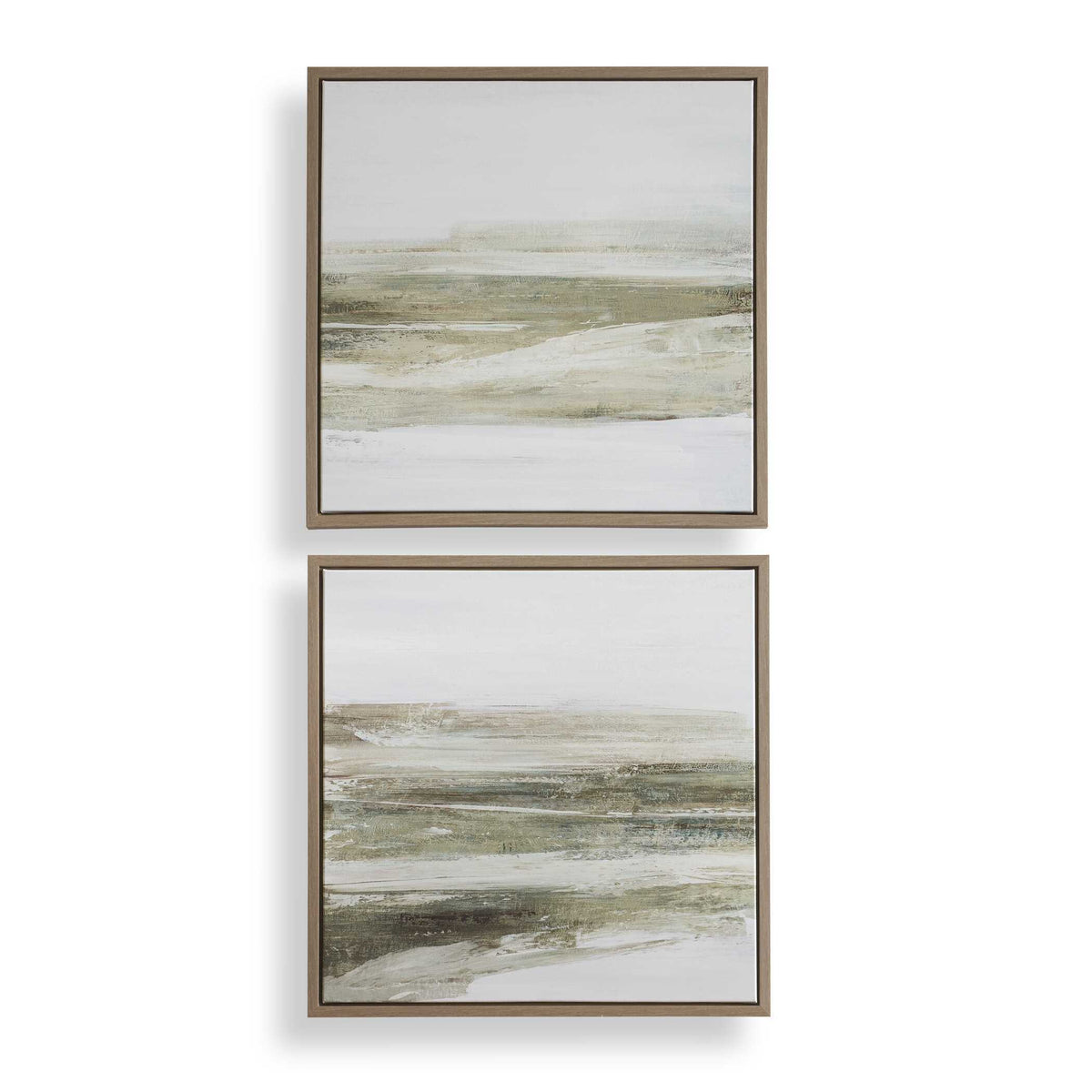 All Of A Sudden Framed Canvases (Set of 2) Black / Brown / Gray / Green - Green / Gray by Uttermost - View 1
