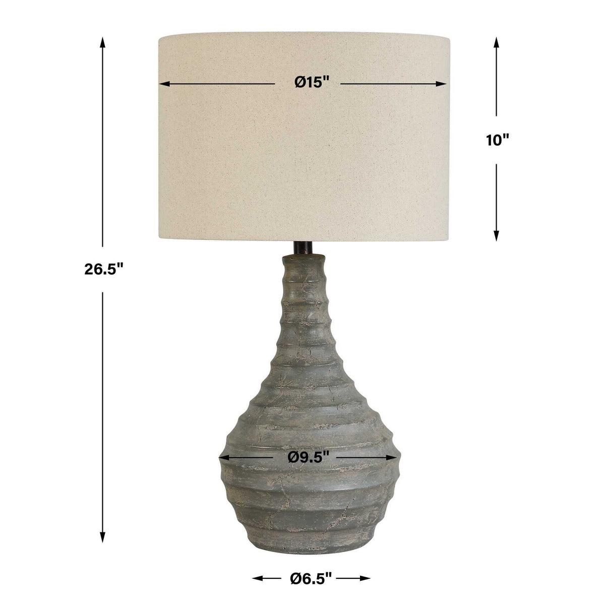 Stratum Rustic Outdoor Table Lamp - Gray by Uttermost - View 8