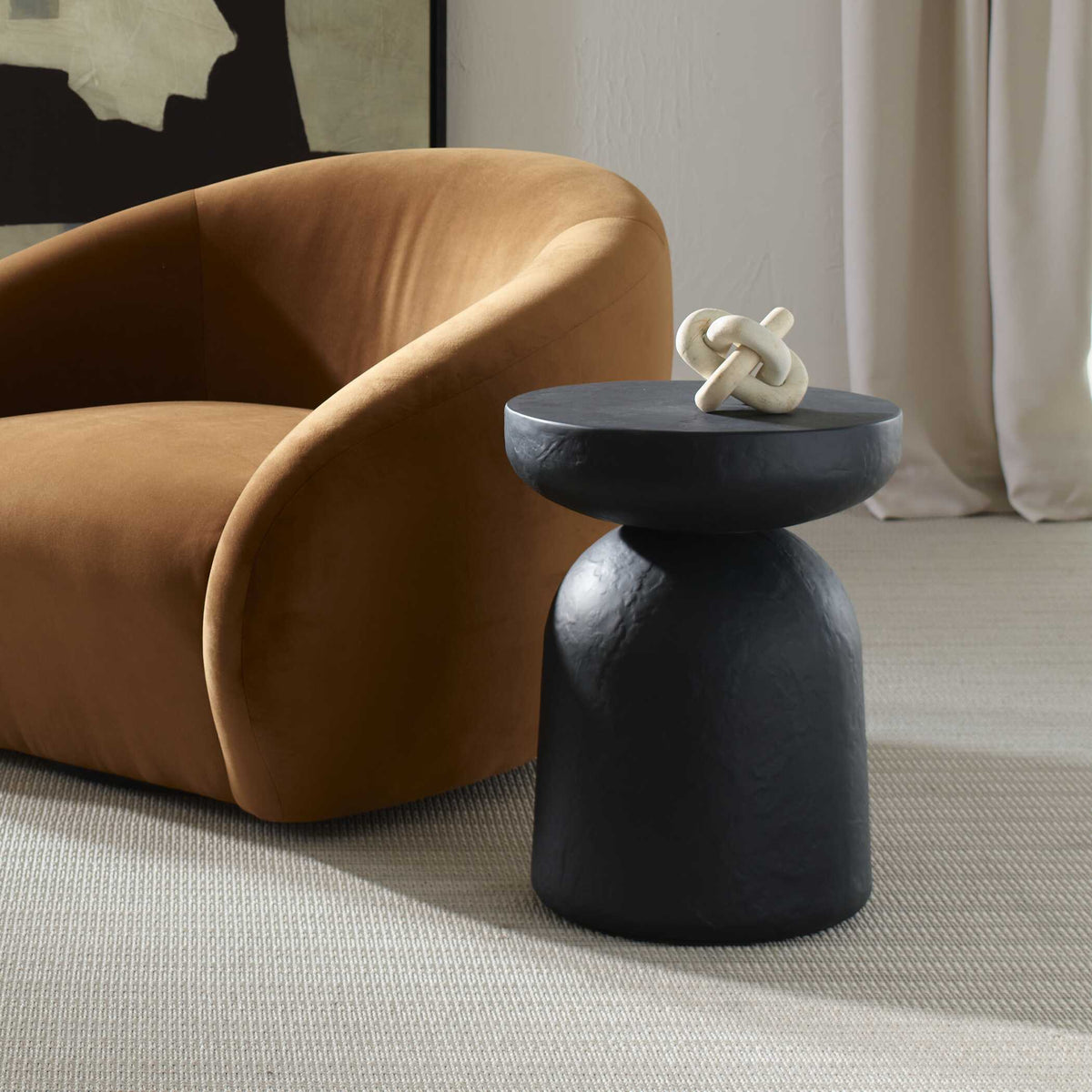 Hurlee Outdoor Accent Table - Black by Uttermost - View 2
