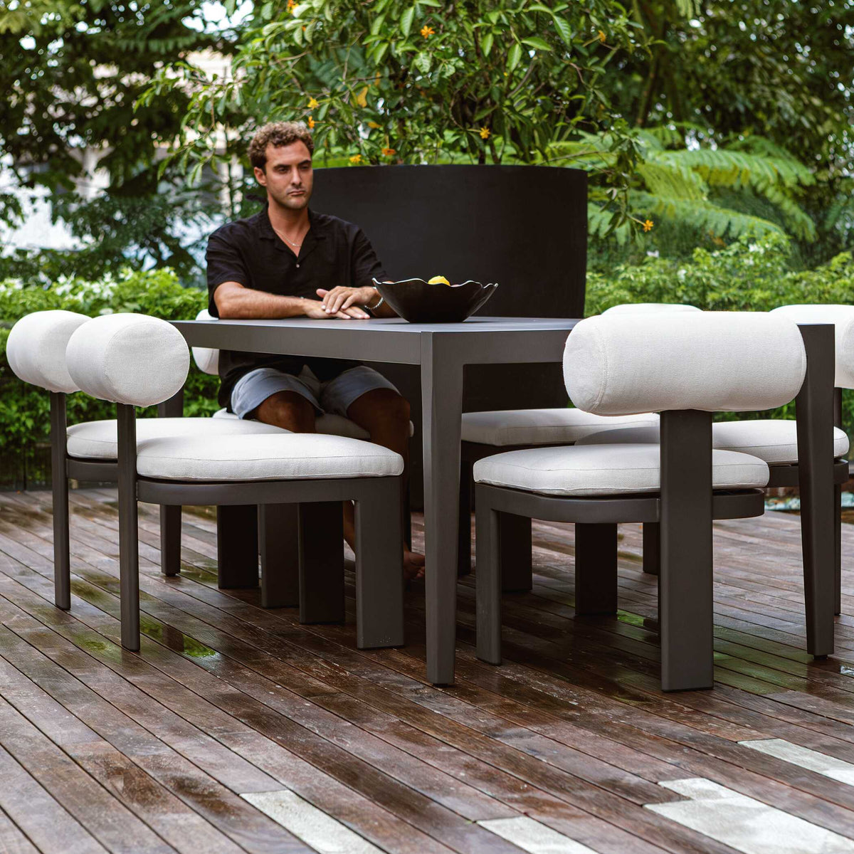 Polanco Outdoor Aluminum Dining Table - Black by Uttermost - View 13