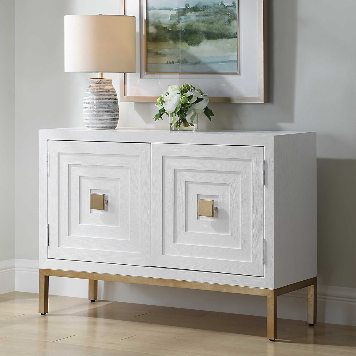 Aiken 2 Door Cabinet - White by Uttermost - View 3