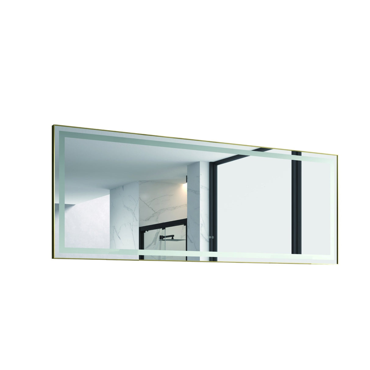 96in. W x36 in. H Frameless LED Single Bathroom Vanity Mirror in Polished Crystal Bathroom Vanity LED Mirror with 3 Color Lights Mirror for Bathroom Wall | Home Elegance USA