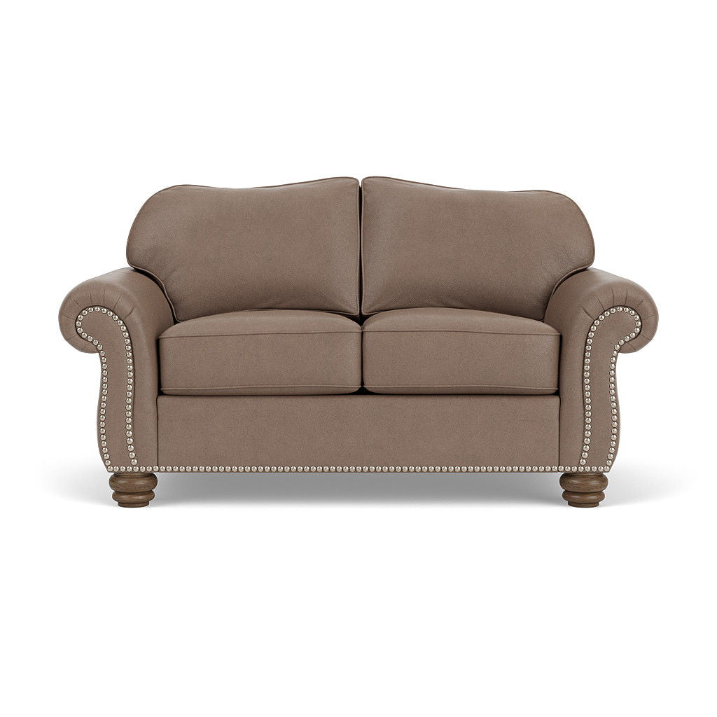 Bexley Leather Loveseat, Nailhead Trim | Flexsteel