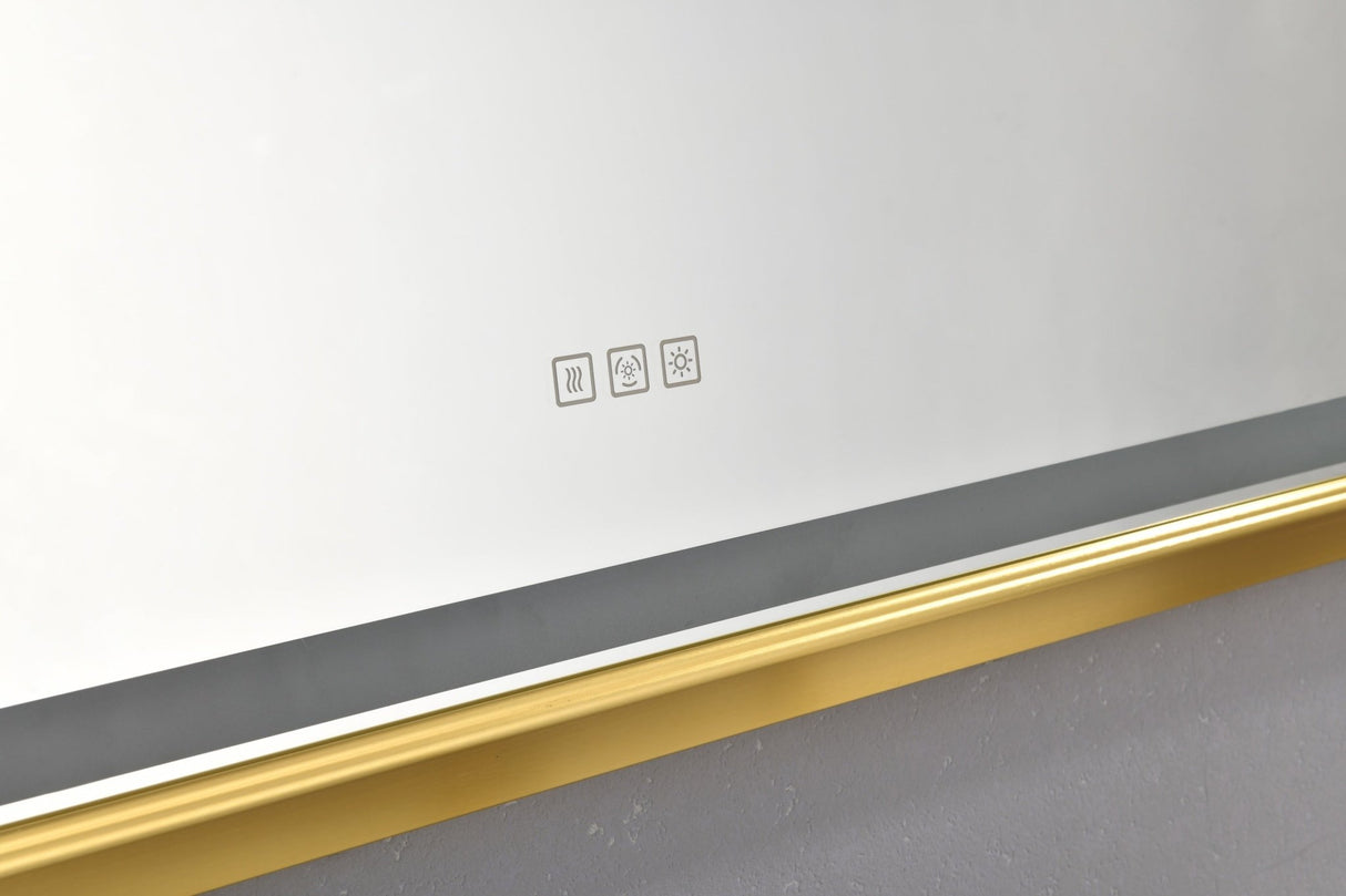 60in. W x 48 in. H LED Lighted Bathroom Wall Mounted Mirror with High Lumen+Anti - Fog Separately Control bedroom full - length mirror bathroom led mirror hair salon mirror | Home Elegance USA