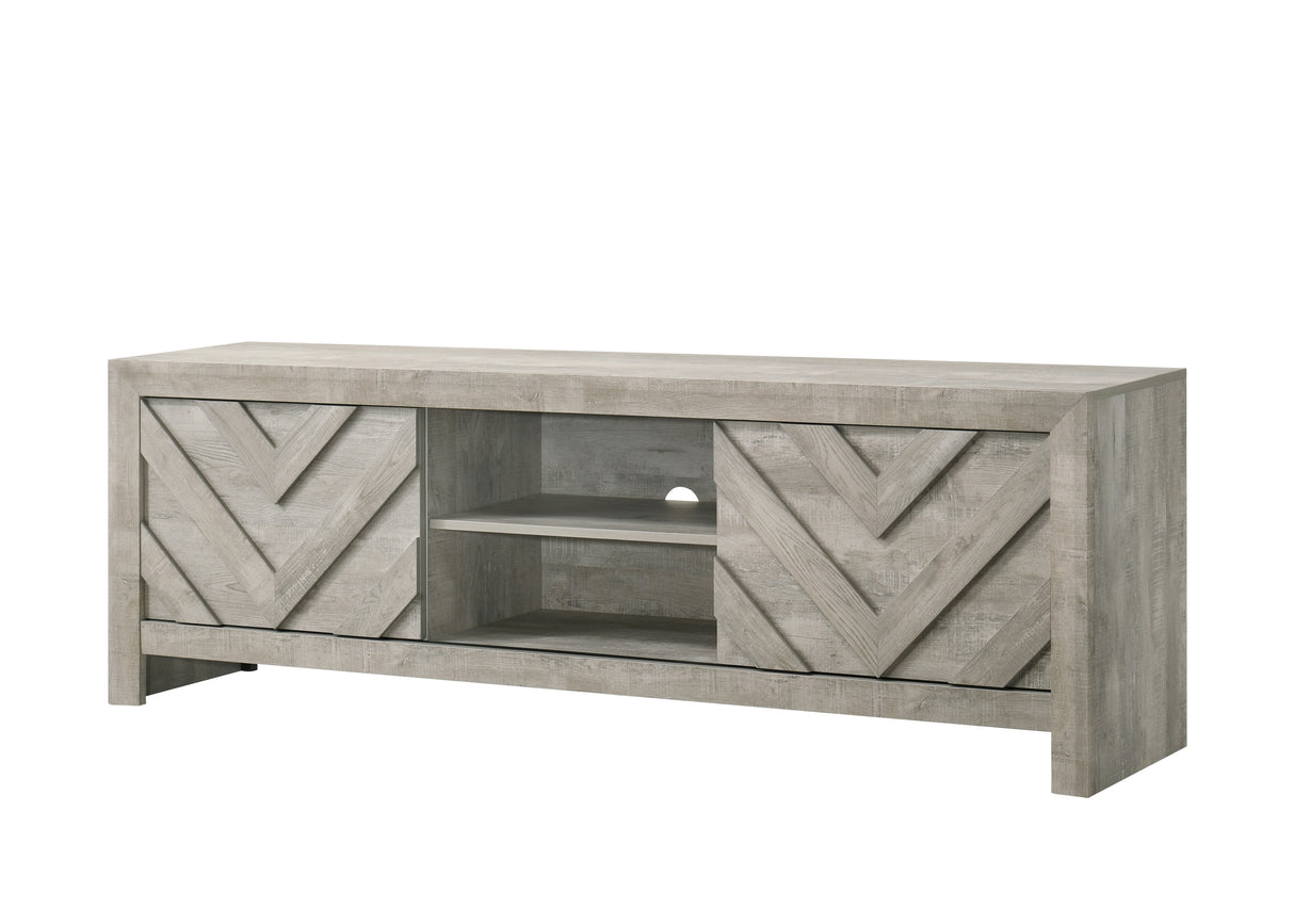 1pc Rustic Geometric Design Contemporary Traditional Interiors Entertainment Console TV Stand Living Room Furniture - sold by Home Elegance USA