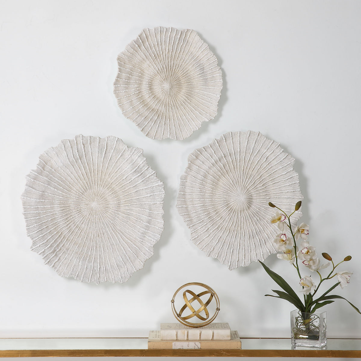 Ocean Gems Wall Decor (Set of 3) Ivory - Beige by Uttermost - View 2