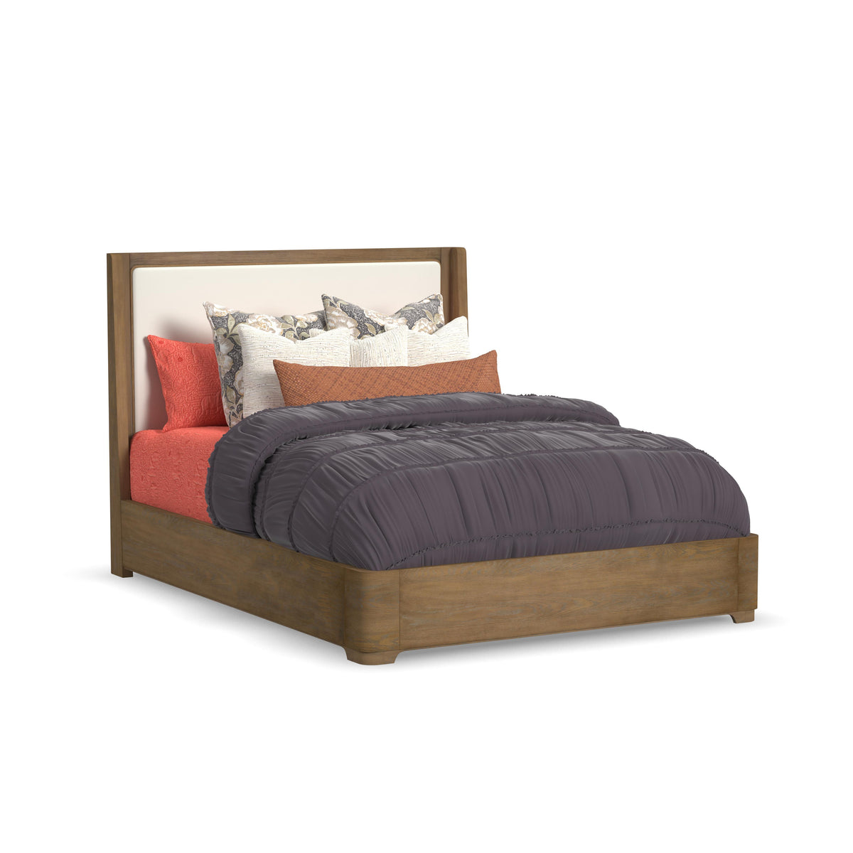 Normandy Queen Upholstered Bed - Light Brown | Flexsteel