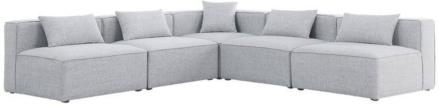 Cube - Modular Sectional 5 Piece - Gray - Fabric - Modern & Contemporary | Home Elegance USA