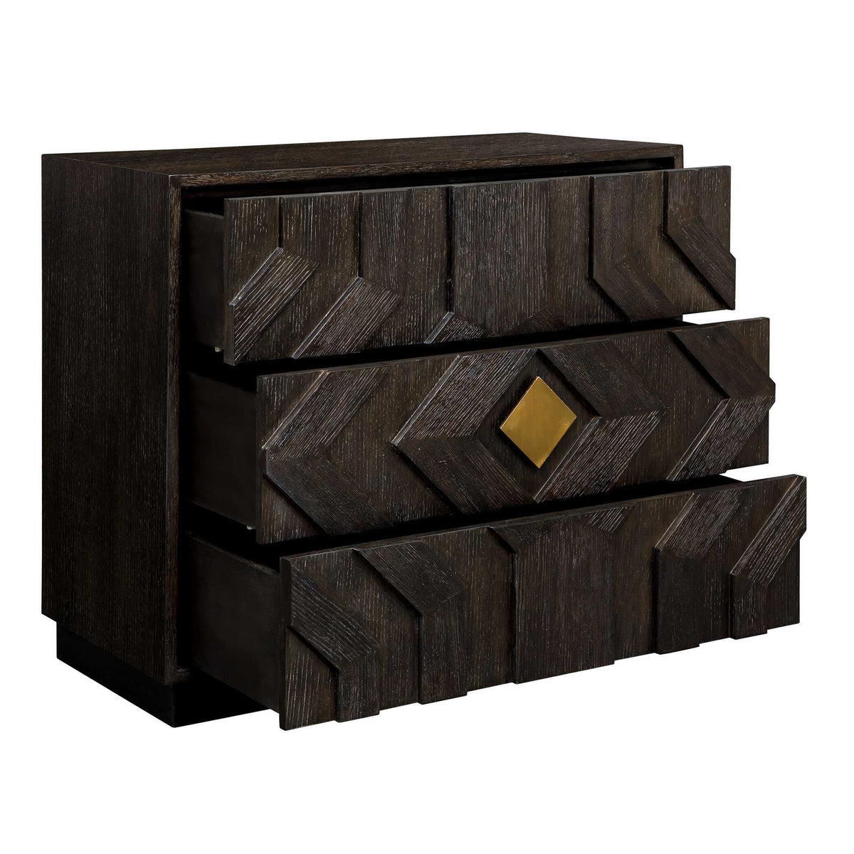 Faulkner 3 Drawer Modern Chest - Black by Uttermost - View 5